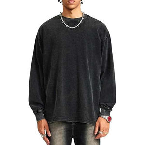 Sudadera con Capucha para Hombre, Estilo Vintage, Tejido Grueso, 100% Algodón, Lavado Ácido, Bordado Personalizado, Estilo Vintage, Holgada, Básica - Product Image 1