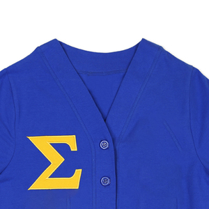B2B Sigma Womens Greek Sorority Printed Patch Cardigans col en V pulls décontractés pour l'hiver avec logos sur le devant - Product Image 2