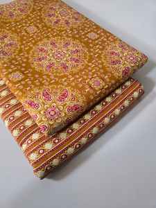 Conjunto de Tela de Algodón Estampada Jaipuri sin Costuras en la Parte Superior e Inferior |   Algodón 60x60 |   1 Lote de 5m Superior + 5m Inferior para Trajes de Niña - Product Image 5