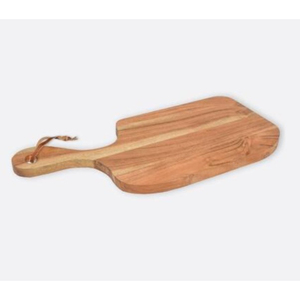 Tabla de cortar moderna de madera de acacia, Juego de 2 paletas redondas y rectangulares con mango, plato de madera natural para servir queso - Product Image 6