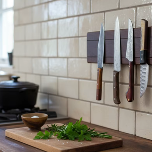 Juego de 4 Cuchillos Profesionales para Chef, Hechos a Mano, de Acero al Carbono Forjado, Mango Octagonal de Madera, Ambidiestros, Duraderos y Ligeros - Product Image 2