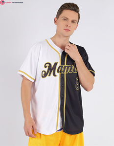 Vente en gros de maillots de baseball à transfert de chaleur personnalisés avec logo maillots de baseball à boutons complets pour hommes - Product Image 1