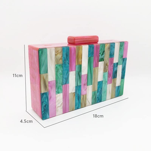 Bolso de mano de resina hecho a mano de lujo para mujer-Bolso de noche de diseñador con logotipo personalizado - Product Image 1