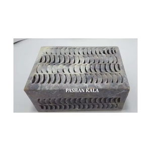 Cajas de Joyería Rectangulares de Piedra Jabonosa Natural con Diseño de Tallado Único y Hecho a Mano, de Gran Tamaño, para Festivales y Reventa - Product Image 1