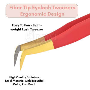 Pinces à cils courbées de haute qualité, prise en main lisse pour une application facile des extensions de cils, pinces à cils - Product Image 6