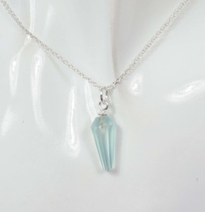 Collier pendentif en argent sterling 925 avec quartz aqua, bijoux en pierres précieuses faits à la main, cadeau de naissance pour femme, pierre de naissance d'avril - Product Image 3