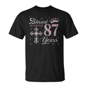 T-shirt da donna con scritta 'God Bless Women' per il 87° compleanno, regalo promozionale - Product Image 1