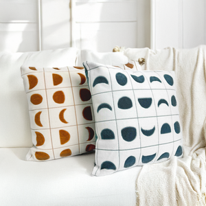 Fluffery Cozy Moon Phase Decorative Pillow <b>Yellow</b> in 18 X 18 / 45 X 45 cm Sizes - Product Image 1