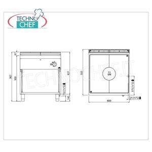 Cuisinière à gaz sur meuble ouvert - Product Image 1