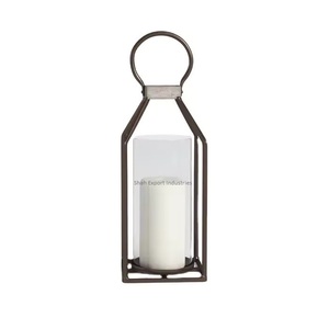 Metal and Glass <b>Candle</b> <b>Lantern</b> Black Finished for Home and Christmas Decor Hanging <b>Lantern</b> Available in Hot Prices - Product Image 1