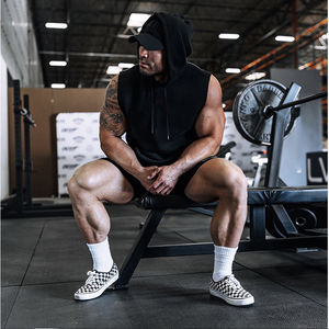 <b>Sleeveless</b> Sweatshirt <b>Hoodie</b> <b>Men's</b> Gym wear Factory Wholesale B2B Manufacturer OEM <b>Men</b> <b>Sleeveless</b> <b>Hoodie</b> - Product Image 4