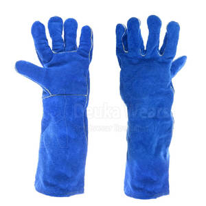 ถุงมือเชื่อมแบบกำหนดเอง MOQ ต่ำ ระบายอากาศได้ดี ทนไฟ ผลิตจากวัสดุหนังแบบกำหนดเอง พร้อมยางลาเท็กซ์ - Product Image 2