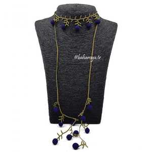 Collier de genévrier violet avec aiguille dentelle Wrap collier à la mode - Product Image 1