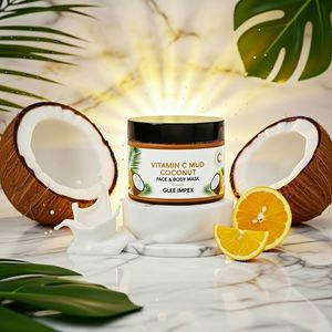 Mascarilla Facial y Corporal de Barro con Vitamina C y Coco Glee Impex |   Mascarilla Facial Hidratante Iluminadora con Suave Aroma a Coco para Piel Seca, Muestra para Todo Tipo de Piel - Product Image 4