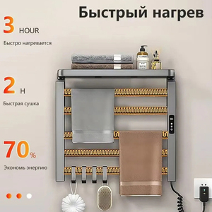 <span class=keywords><strong>Porte</strong></span>-serviettes <span class=keywords><strong>de</strong></span> douche moderne en aluminium contemporain chauffant, étagères <span class=keywords><strong>de</strong></span> <span class=keywords><strong>salle</strong></span> <span class=keywords><strong>de</strong></span> <span class=keywords><strong>bain</strong></span> murales à 5 niveaux pour hôtel - Durable et écologique - Product Image 4