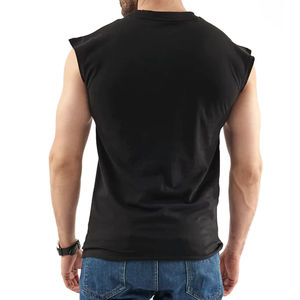 Fabricants de microfibres de haute qualité Oem hauts sans manches personnalisés pour hommes t-shirt hommes blanc solide 100% coton gilet - Product Image 3