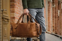 Sac de voyage en cuir pleine fleur de buffle - Style vintage unisexe avec fermeture éclair robuste et fermoir, taille personnalisable LDB-0079