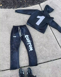 Conjuntos Deportivos de Invierno para Hombre con Estampado de Logotipo, Pantalones Acampanados y Sudaderas con Capucha, Trajes Deportivos de Dos Piezas, Servicio OEM - Product Image 2