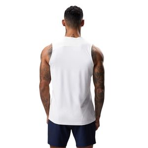 <b>White</b> Gym Performance <b>Vest</b> Sleeveless Training Tank Top Lightweight Breathable Activewear for <b>Men</b> Workout Fitness and Sports - Product Image 2