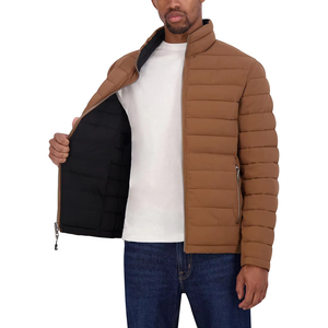 Veste matelassée isotherme légère à capuche matelassée pour hommes, course à pied d'hiver, voyage, fermeture éclair réversible, compressible thermique - Product Image 4