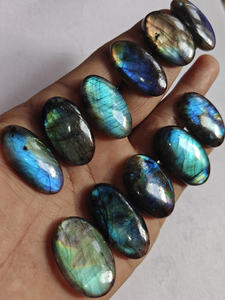 อัญมณี20X25mm ลาบราดอไรต์ธรรมชาติหรูหราทรงวงรีทรงหลวมสำหรับเครื่องประดับแฟชั่นของขวัญแต่งงานใหม่ในขนาดหินฤดูร้อน - Product Image 5