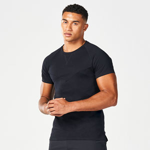 T-shirts de sport pour hommes à coupe ajustée haute performance 100% coton Manches courtes Col rond Respirant Séchage rapide Vêtements de sport - Product Image 1