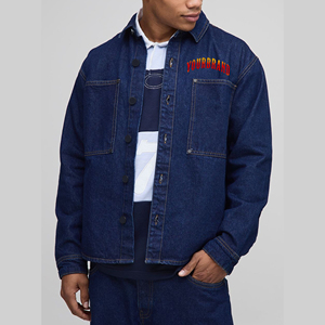 Veste en jean personnalisée pour hommes tenue décontractée de tous les jours style unique streetwear de couleur unie vestes d'homme en denim vente à chaud à la mode OEM - Product Image 4