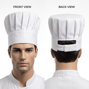 Casquette de Chef Unisexe Premium en Sergé Poly-Coton Imperméable 240 GSM Rose Poudré avec Dos Élastique Ajustable Personnalisable pour Restaurant et Bar - Product Image 6