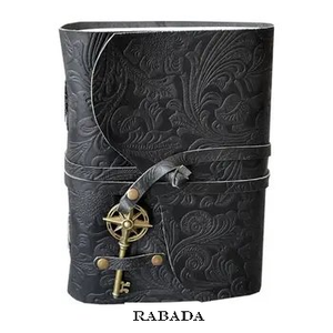 Black Vintage Leather Journal Retro Travel Diary an Exclusive Handmade Paper Notebook with Key (7x5 Inches, Antique) - Product Image 1