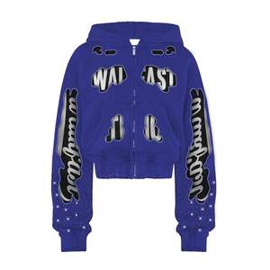 Sudaderas con capucha extragrandes con cremallera para invierno, con ribete de piel y pedrería, personalizables, de alta calidad, de algodón/poliéster, unisex - Product Image 6