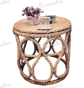 Taburete sin espalda de caña de bambú artesanal antiguo, muebles de consola con incrustaciones de hueso otomanos para el hogar, oficina, sala de estar, apartamento - Product Image 4