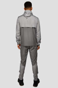 Ensemble de survêtement d'hiver en tissu mélange coton/polyester, coupe ajustée, fermeture éclair intégrale, manches longues, style streetwear, avec étiquette personnalisée et doublure polaire respirante - Product Image 4