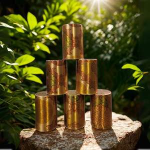 Verre à eau en cuivre pur imprimé écologique unique avec des motifs artistiques Grande capacité pour la maison, le bureau, les hôtels et les bars - Prix - Product Image 4