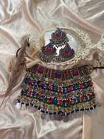 OEM hizmeti özel tasarımlar el yapımı paslanmaz çelik yüksek kalite Vintage Afghani kadın setleri düğün için kolye küpe