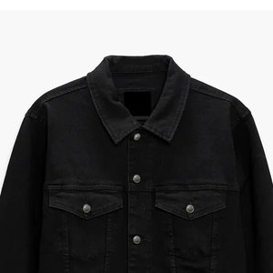 100% coton Denim vestes hommes décontracté couleur unie poche mince veste pour hommes Style haute qualité hommes vêtements Denim veste - Product Image 4