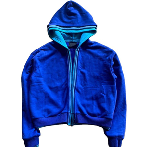 Sudadera con capucha de alta calidad Y2K con cremallera completa para mujer OEM sobre la cara Patrón de diamantes de imitación Estampado Vintage Sudadera con capucha de gran tamaño personalizada - Product Image 2