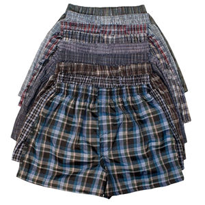 Venta al por mayor de OEM asequible para hombre de algodón a rayas Yearn Dyed Boxers cintura elástica Boxer Shorts Fitting Loose Boxer Pants para hombres - Product Image 1