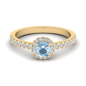 REYES Vente en gros Bague en argent sterling 925 avec pierre précieuse aquamarine ronde taille brillant 0,5 ct, certifiée GRA, bijoux en moissanite - Product Image 6