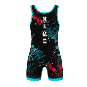 Combinaison de lutte pour enfants et adultes, haute élasticité, impression par sublimation, combinaison de musculation personnalisée, maillots de lutte - Product Image 4