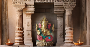 Modern Brass Lord Ganesha Statue Idol for Religious Home Decor for Pooja <b>Mandir</b> Office Table Weddings Birthdays for Diwali - Product Image 3