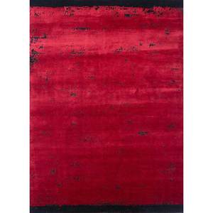 Alfombra Kavi de Lana y Seda de Bambú Anudada a Mano, Diseño Abstracto Rojo Naranja Teoría del Caos, Rectangular para el Hogar, Pasillo, para Adolescentes - Esk-328 - Product Image 1