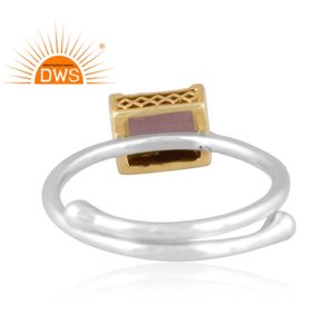 Venta caliente fina plata esterlina chocolate piedra lunar piedra preciosa anillo apilable joyería fabricante - Product Image 4