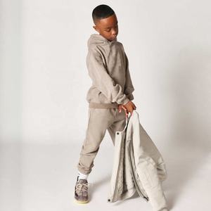 NOUVEAU 2023 Customize Logo Custom Kids Clothing Set High Quality Hoodie Jogger Pants Boys Tracksuit Set - Product Image 2