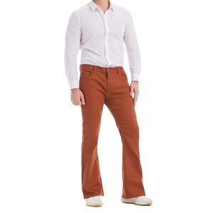 2025 pantalones de Jogger de algodón con costuras personalizadas para hombre, pantalones de chándal acampanados apilados de rizo francés, colores sólidos, rayas curvas rectas - Product Image 2