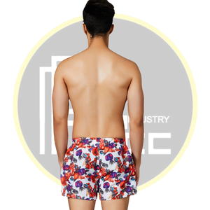 กางเกงว่ายน้ำพิมพ์ลายดอกไม้สำหรับผู้ชายกางเกงชายหาดกางเกงขาสั้นผ้าโพลีเอสเตอร์แห้งเร็วสำหรับวันหยุดพักผ่อน - Product Image 3