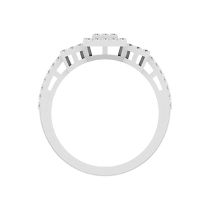 Bague en diamant cultivé en laboratoire avec grappe carrée en or massif 14K Bague de fiançailles empilée élégante pour un usage quotidien Cadeau de mariage classique - Product Image 4