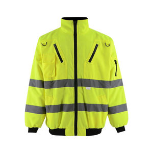 High Visibility Polyester <b>Reflective</b> Jacket Winter Waterproof With Oxford <b>Material</b> Best Quality Safety Jacket for Men - Product Image 1
