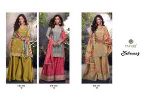 Qualité supérieure Heavy Real Simar & Chinon Séquence Broderie Foil Stitch Work Top Palazzo avec Dupatta Salwar par Export - Product Image 6