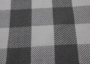 Tapis géométrique moderne en coton durable, tissé à la main, réversible, antidérapant, résistant aux taches, à carreaux, blanc anthracite - Product Image 2