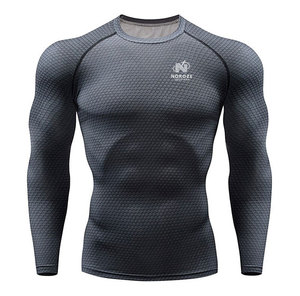 เสื้อแขนยาวระบายอากาศได้ดีผ้าสแปนเด็กซ์/โพลีเอสเตอร์แห้งเร็วเป็นมิตรต่อสิ่งแวดล้อมสำหรับผู้ชาย - Product Image 2